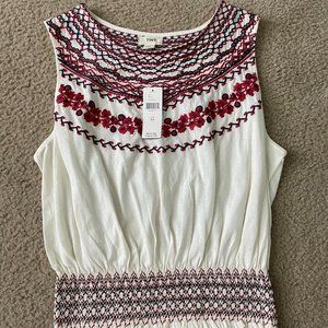 Women's Red/Blue/light cream Anthropologie Tank Top